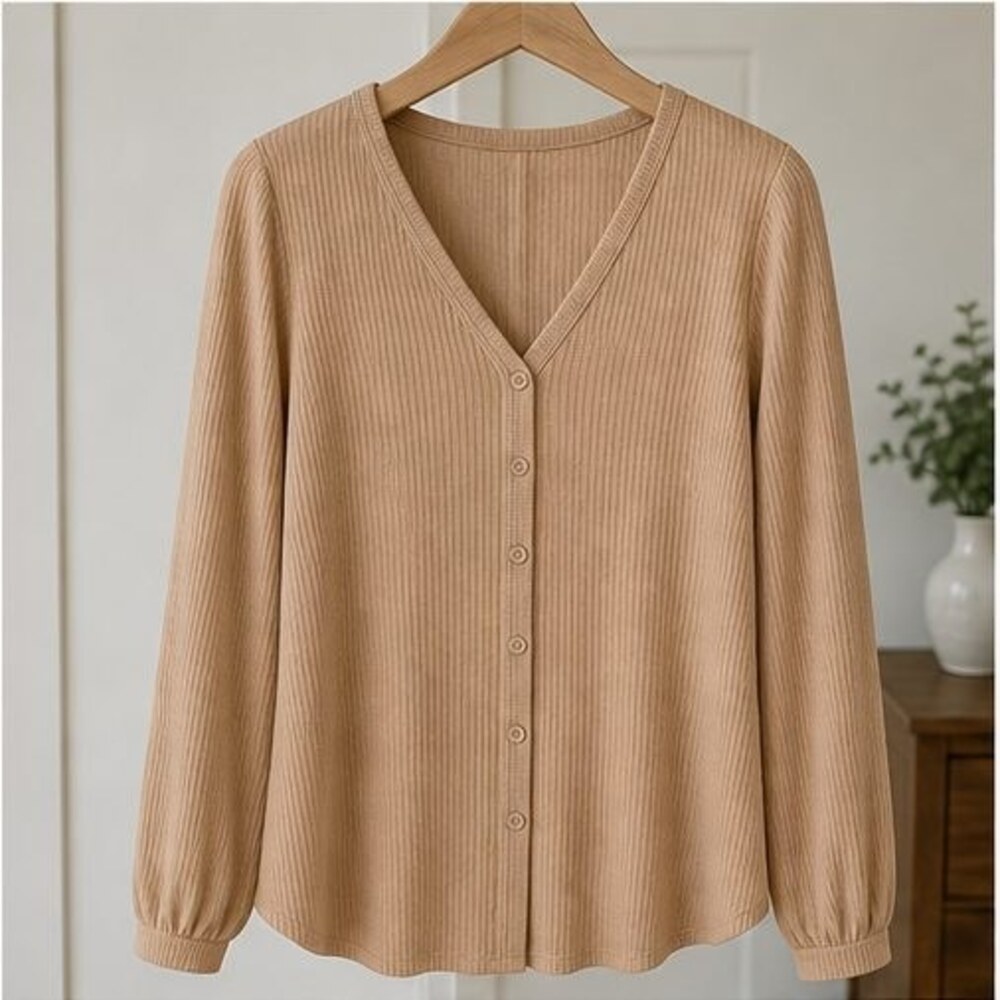 Camel Smocked Top